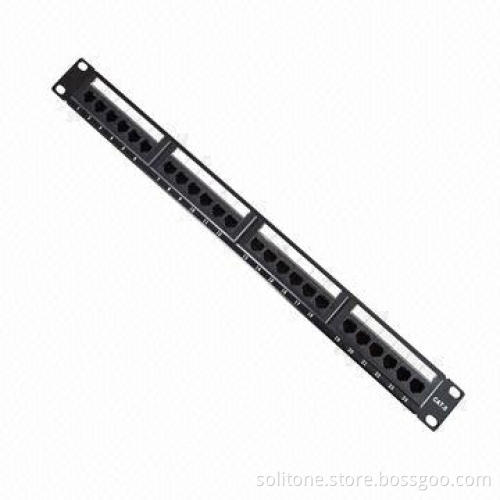 24-port Cat6 UTP Patch Panel with 110 or Dual Use IDC and Plastic Powder Cladding